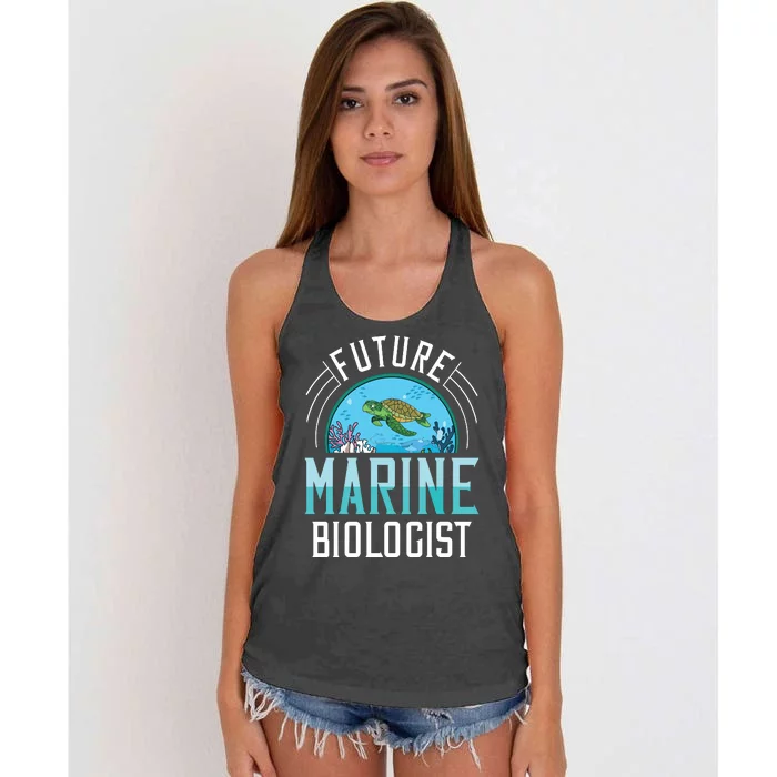 Future Marine Biologist Biology Ocean Life Women's Knotted Racerback Tank