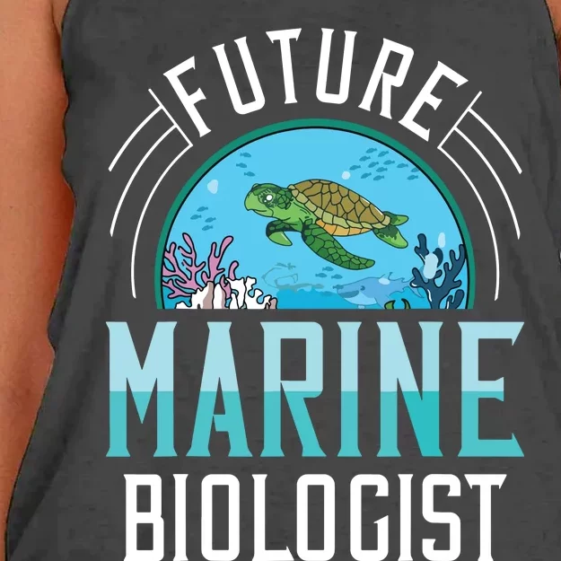 Future Marine Biologist Biology Ocean Life Women's Knotted Racerback Tank