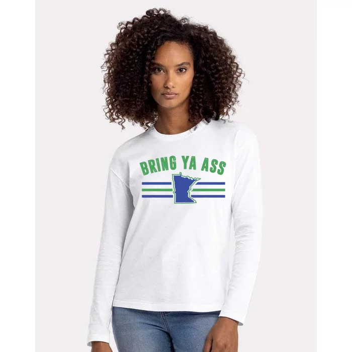 Funny Meme Bring Ya Ass Humor Womens Cotton Relaxed Long Sleeve T-Shirt