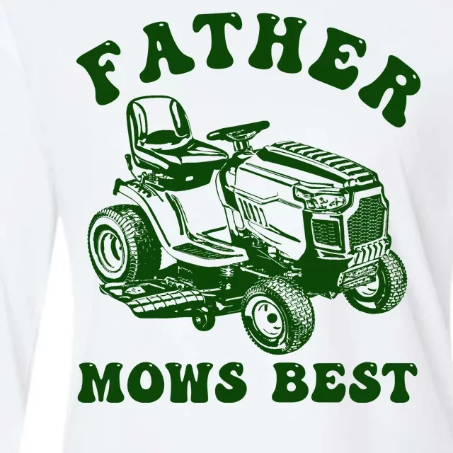 Father Mows Best Lawn Fathers Day Womens Cotton Relaxed Long Sleeve T-Shirt