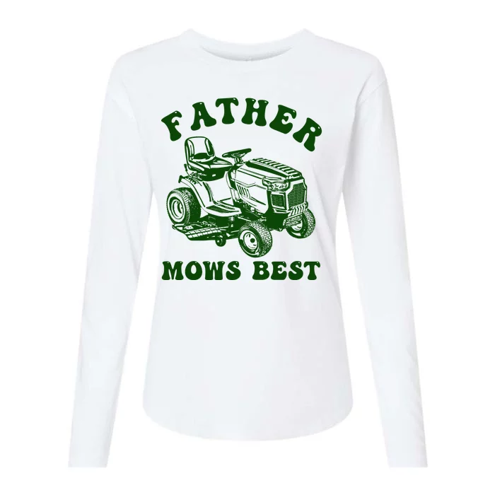 Father Mows Best Lawn Fathers Day Womens Cotton Relaxed Long Sleeve T-Shirt