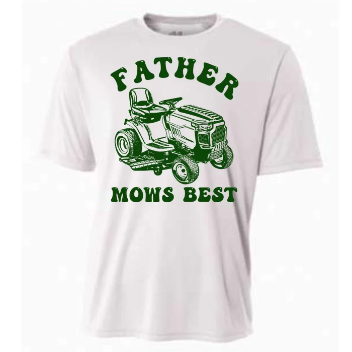 Father Mows Best Lawn Fathers Day Cooling Performance Crew T-Shirt