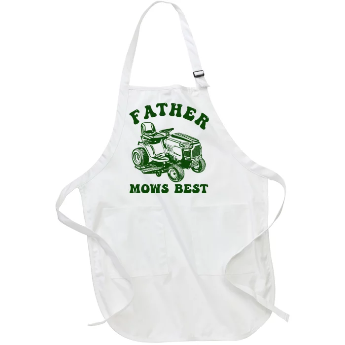 Father Mows Best Lawn Fathers Day Full-Length Apron With Pocket