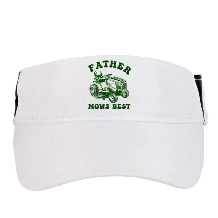 Father Mows Best Lawn Fathers Day Adult Drive Performance Visor