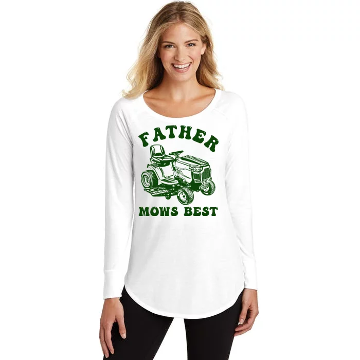 Father Mows Best Lawn Fathers Day Women's Perfect Tri Tunic Long Sleeve Shirt