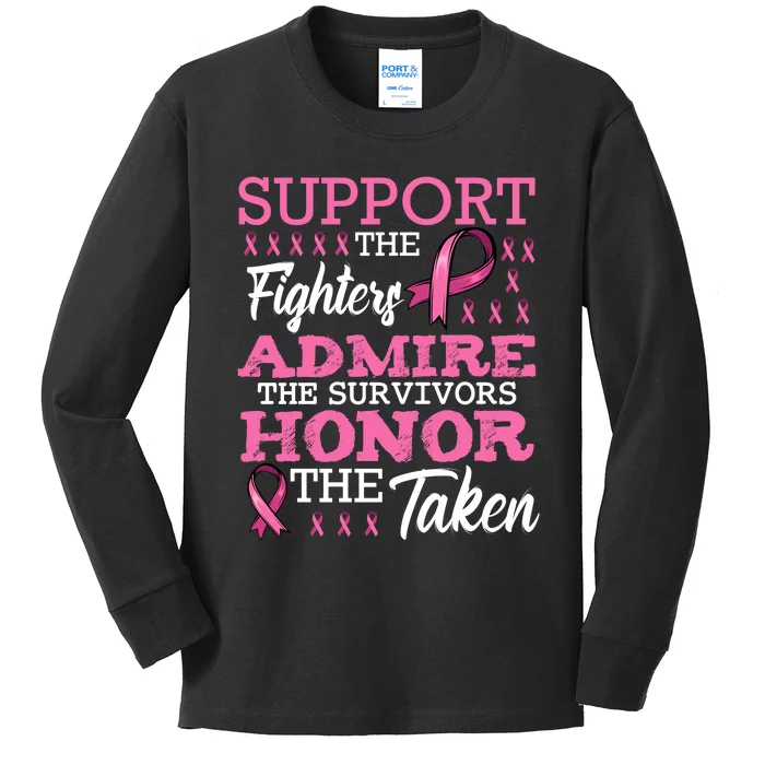 Fight Metastatic Breast Cancer Awareness Month Kids Long Sleeve Shirt