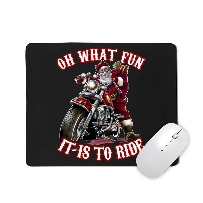 Funny Motorcycle Biker Grandpa Santa Rider Christmas Gift Mousepad