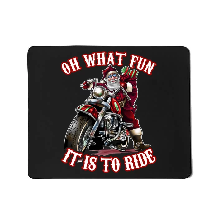 Funny Motorcycle Biker Grandpa Santa Rider Christmas Gift Mousepad