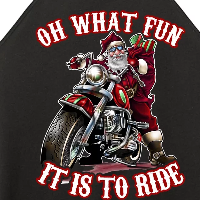 Funny Motorcycle Biker Grandpa Santa Rider Christmas Gift Women’s Perfect Tri Rocker Tank