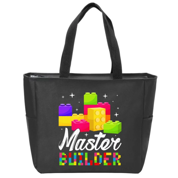 Funny Master Builder Building Block Bricks Lovers Kids Zip Tote Bag