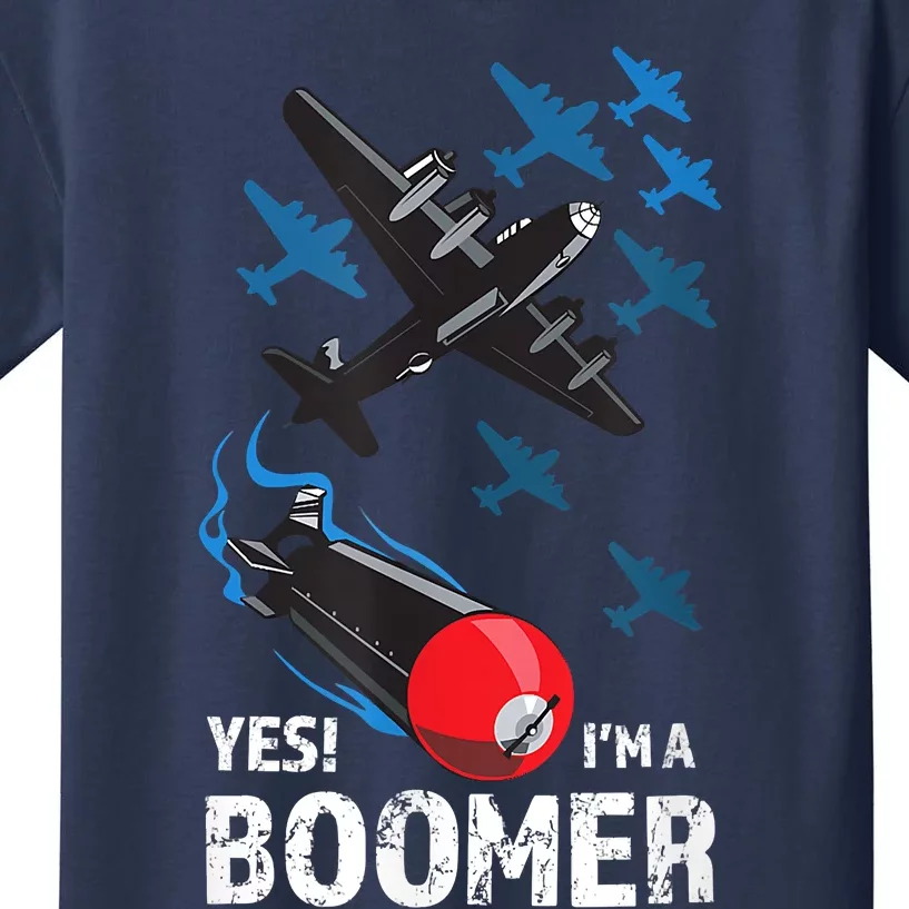 Funny Military Bomber Design For Boomers Kids T-Shirt