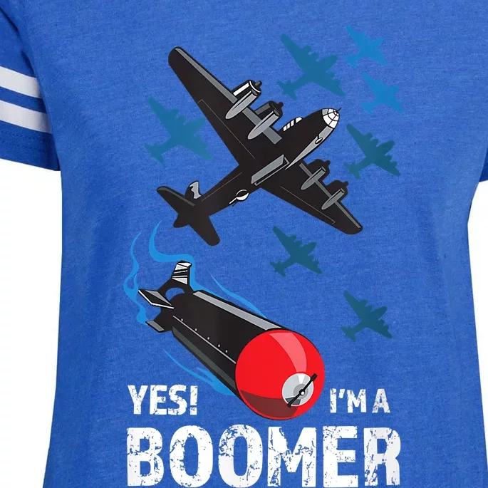 Funny Military Bomber Design For Boomers Enza Ladies Jersey Football T-Shirt