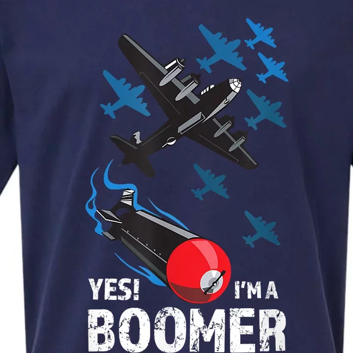 Funny Military Bomber Design For Boomers Sueded Cloud Jersey T-Shirt