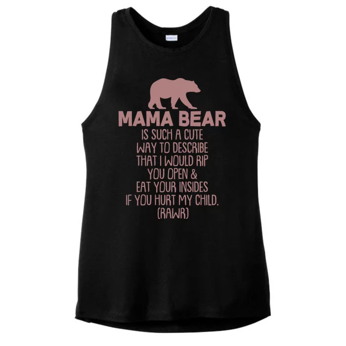 Funny Mama Bear Rawr Ladies Tri-Blend Wicking Tank