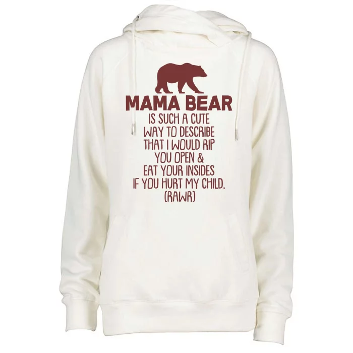 Funny Mama Bear Rawr Womens Funnel Neck Pullover Hood