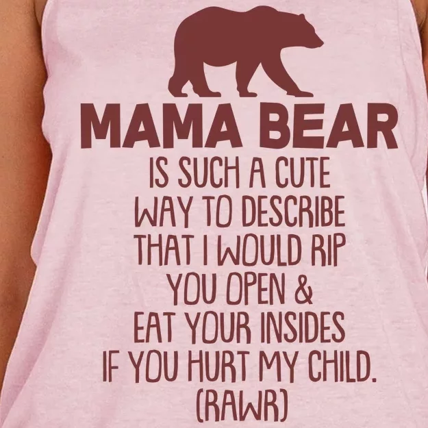 Funny Mama Bear Rawr Women's Knotted Racerback Tank