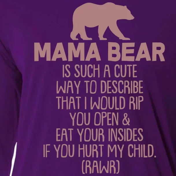 Funny Mama Bear Rawr Cooling Performance Long Sleeve Crew