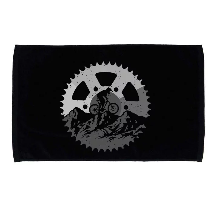 Funny Mountain Biking Art For Men Women MTB Mountain Biker Microfiber Hand Towel