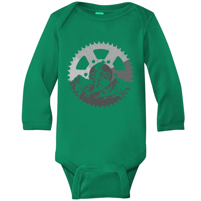 Funny Mountain Biking Art For Men Women MTB Mountain Biker Baby Long Sleeve Bodysuit