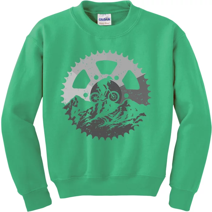 Funny Mountain Biking Art For Men Women MTB Mountain Biker Kids Sweatshirt