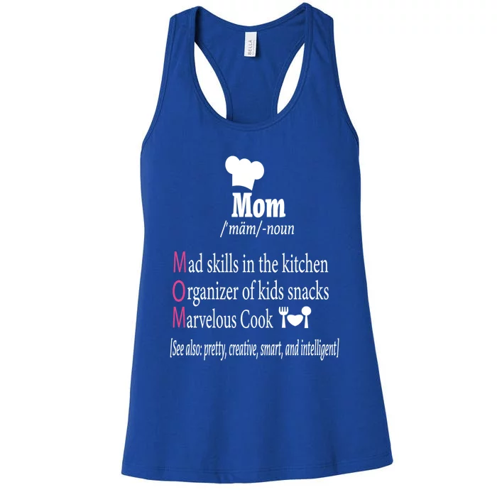 Funny Mom Cook Mother Definition Great Gift Mother's Day Funny Gift Women's Racerback Tank