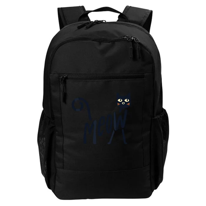 Funny Meow Cat In Black Daily Commute Backpack