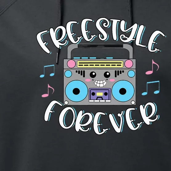 Freestyle Music Cute Boombox Retro Dance Music Performance Fleece Hoodie