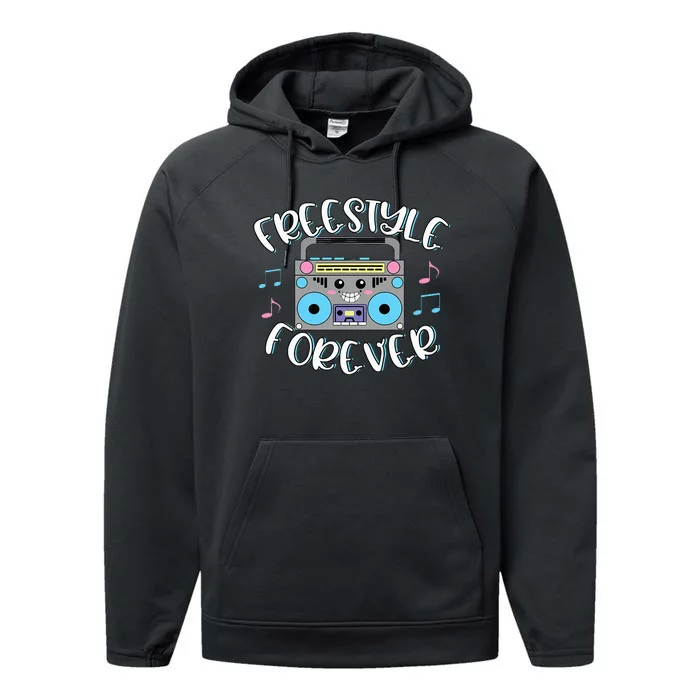 Freestyle Music Cute Boombox Retro Dance Music Performance Fleece Hoodie