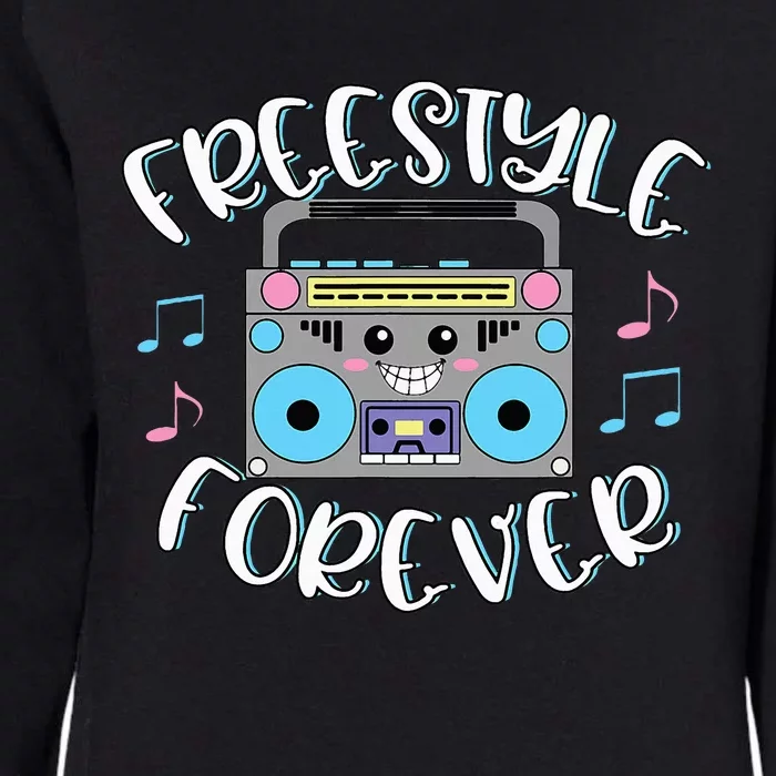 Freestyle Music Cute Boombox Retro Dance Music Womens California Wash Sweatshirt