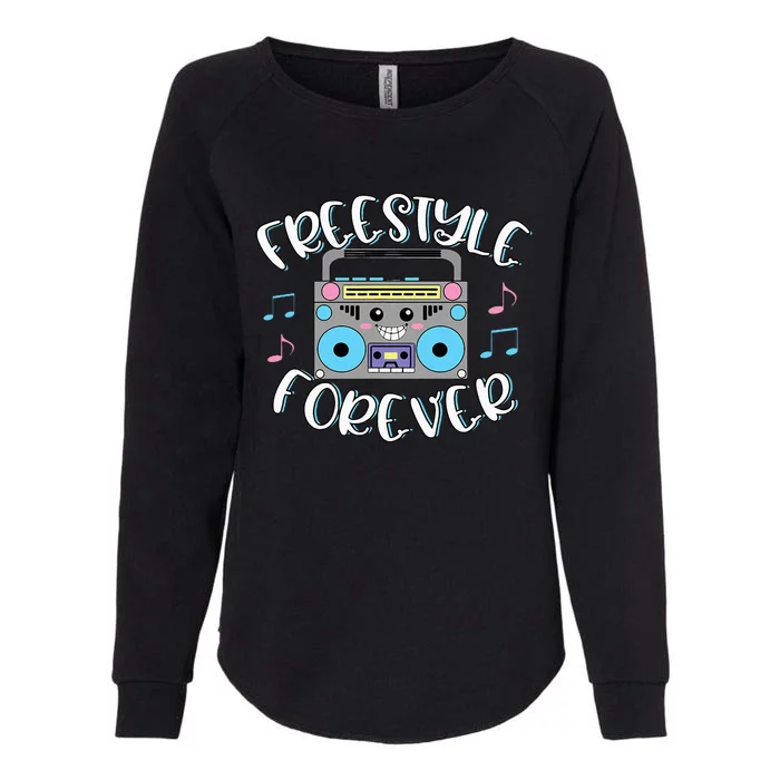 Freestyle Music Cute Boombox Retro Dance Music Womens California Wash Sweatshirt