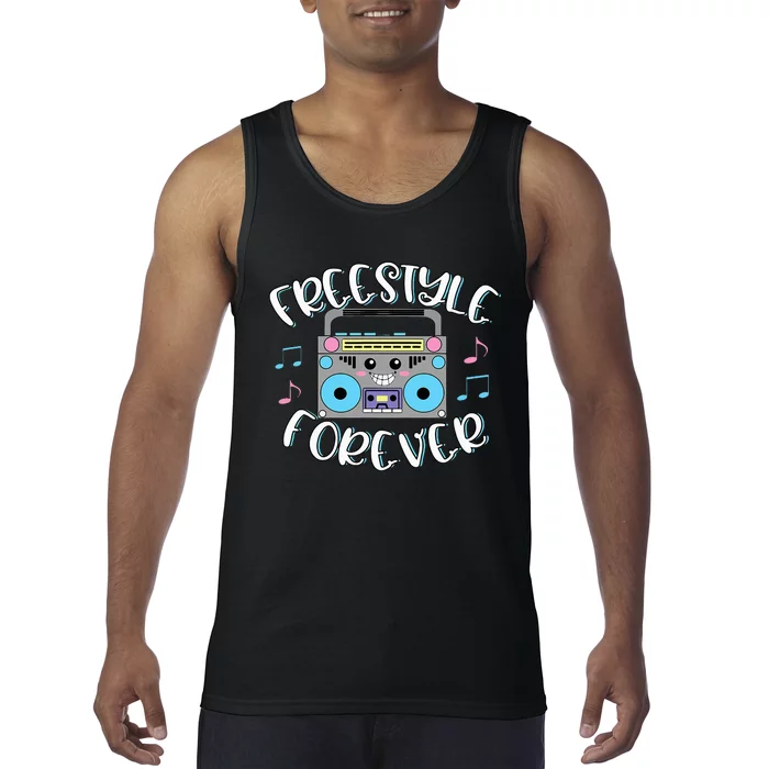 Freestyle Music Cute Boombox Retro Dance Music Tank Top