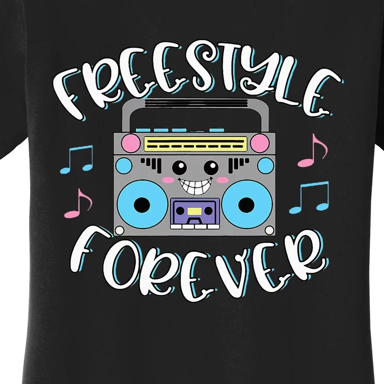 Freestyle Music Cute Boombox Retro Dance Music Women's T-Shirt