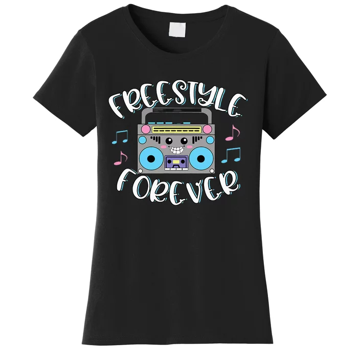 Freestyle Music Cute Boombox Retro Dance Music Women's T-Shirt