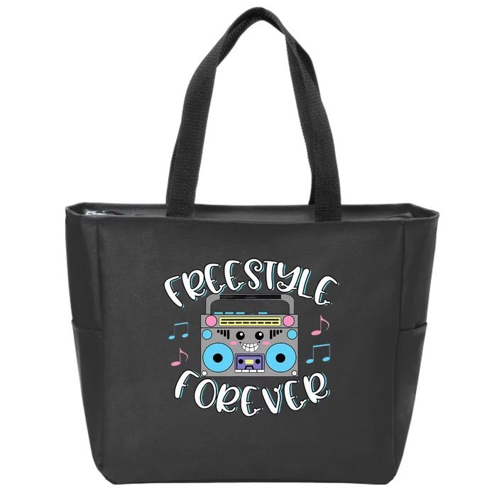 Freestyle Music Cute Boombox Retro Dance Music Zip Tote Bag