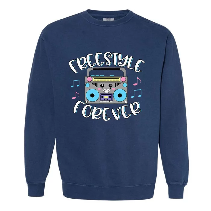 Freestyle Music Cute Boombox Retro Dance Music Garment-Dyed Sweatshirt