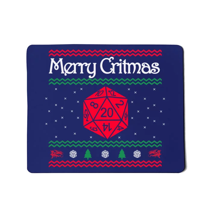 Funny Merry Critmas Christmas D20 Rpg Board Game Role Mousepad