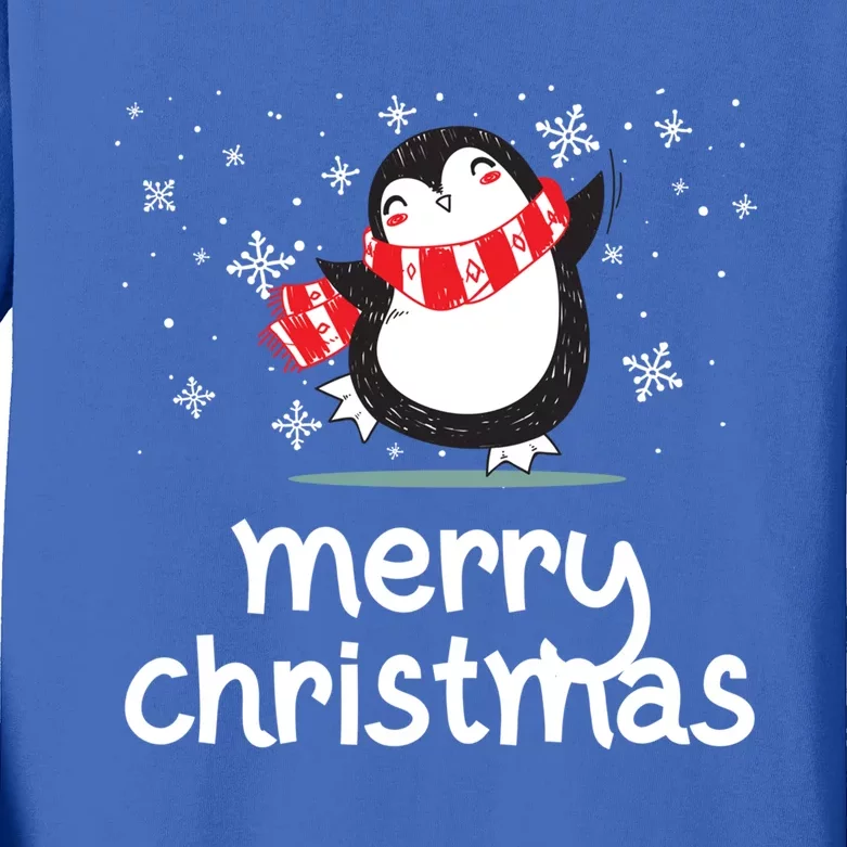 Funny Merry Christmas Funny Penguin Christmas Great Gift Kids Long Sleeve Shirt