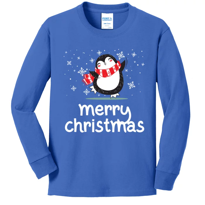 Funny Merry Christmas Funny Penguin Christmas Great Gift Kids Long Sleeve Shirt