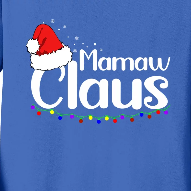 Funny Mamaw Claus Christmas Pajamas Santa Gift Kids Long Sleeve Shirt