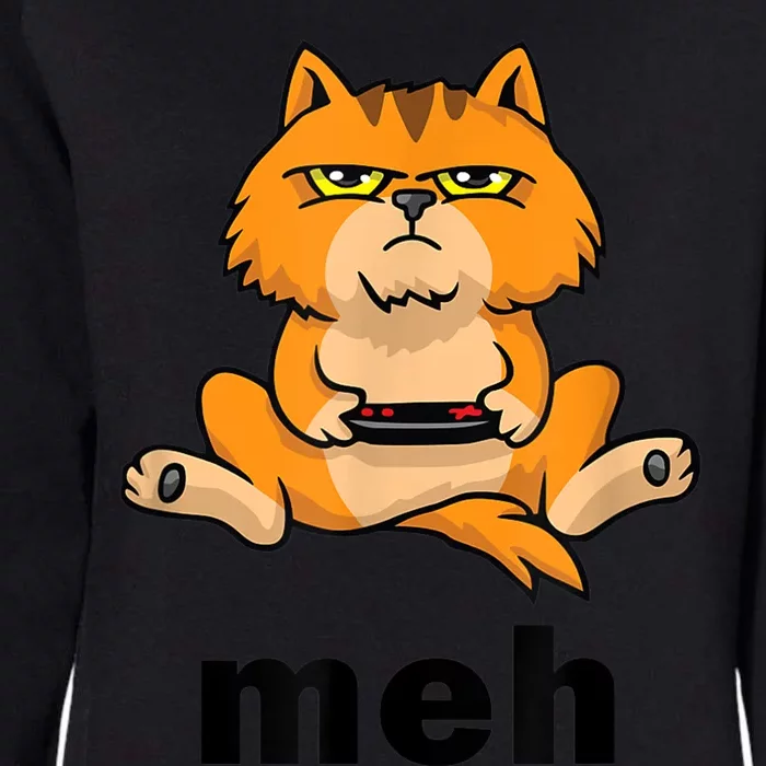 Funny Meh Cat Video Game Gift For Cat Lovers Womens California Wash Sweatshirt