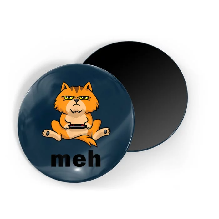 Funny Meh Cat Video Game Gift For Cat Lovers Magnet