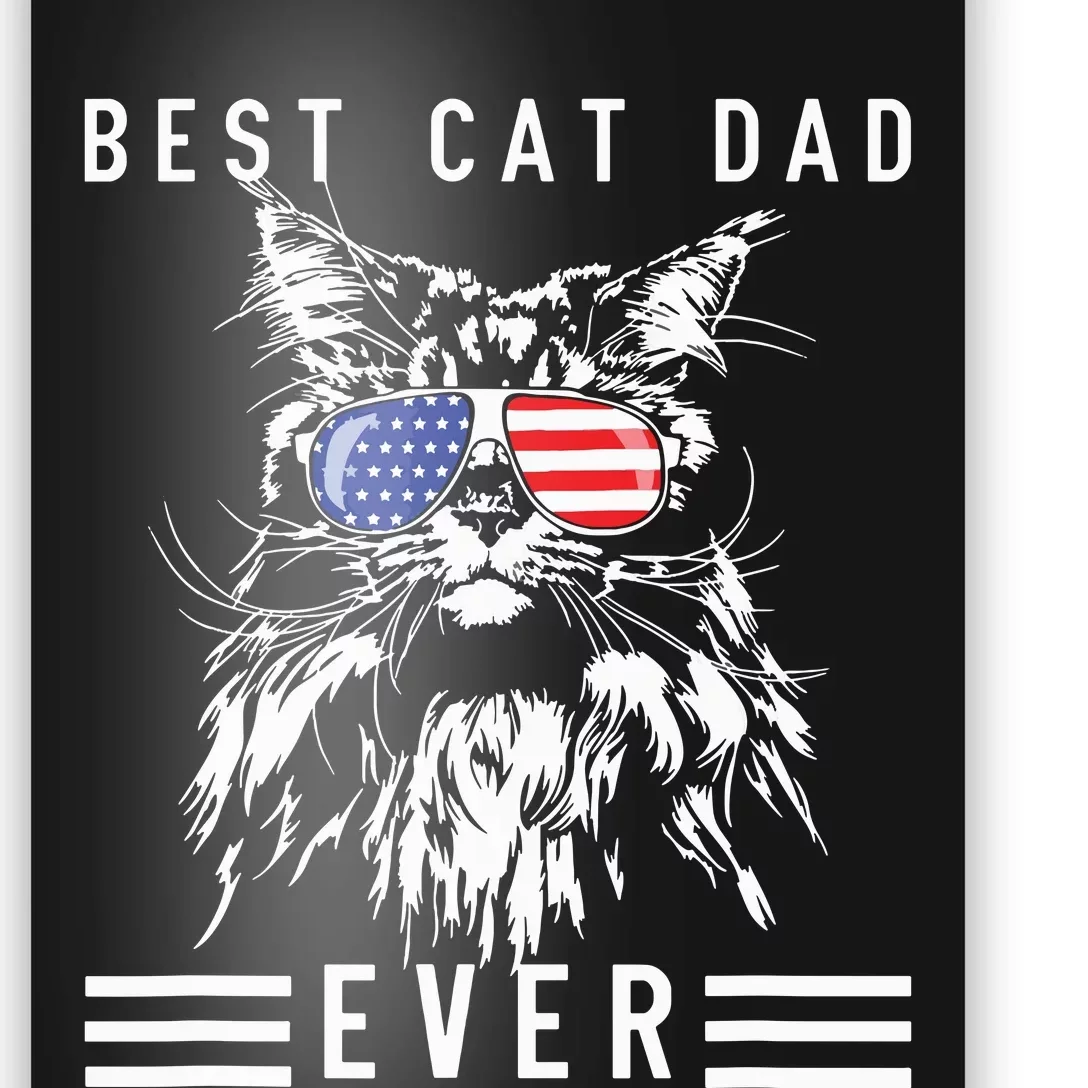 Funny Maine Coon Cat Best Cat Dad Ever Funny Cat Maine Coon Poster