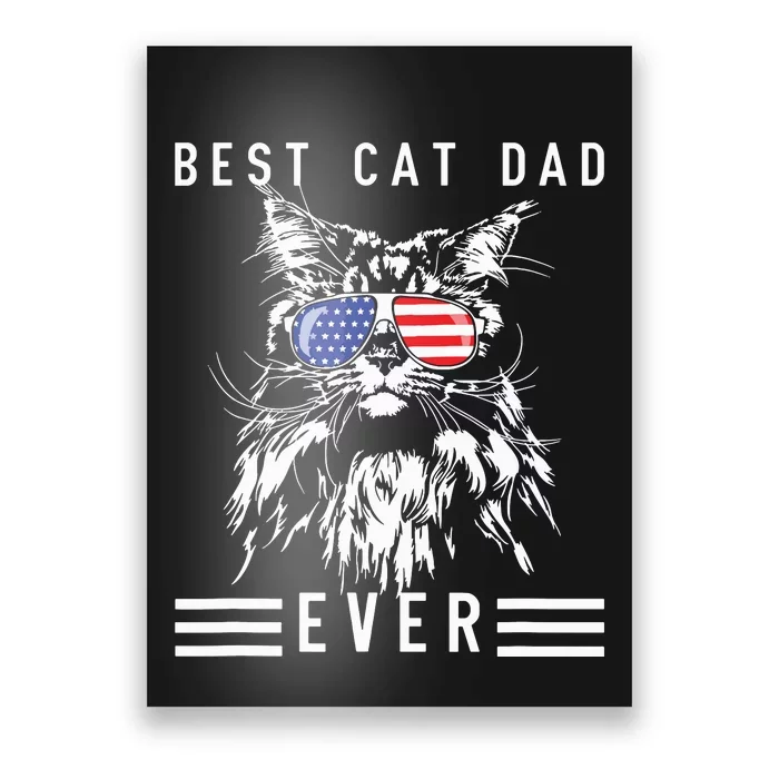 Funny Maine Coon Cat Best Cat Dad Ever Funny Cat Maine Coon Poster