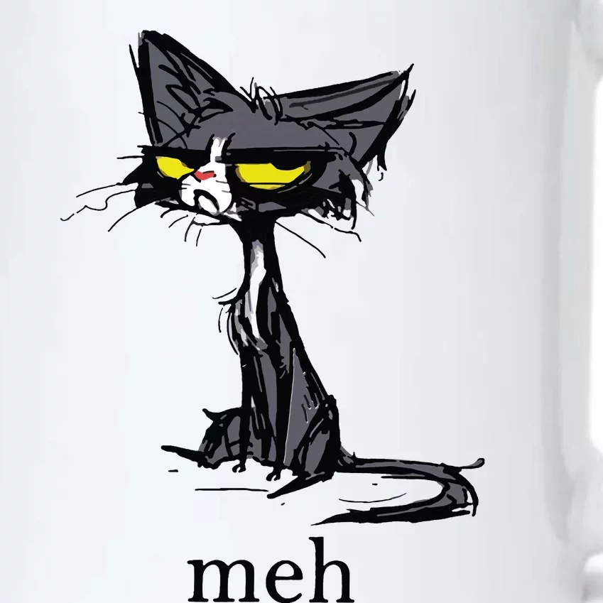 Funny Meh Cat Gift For Cat Lovers Black Color Changing Mug