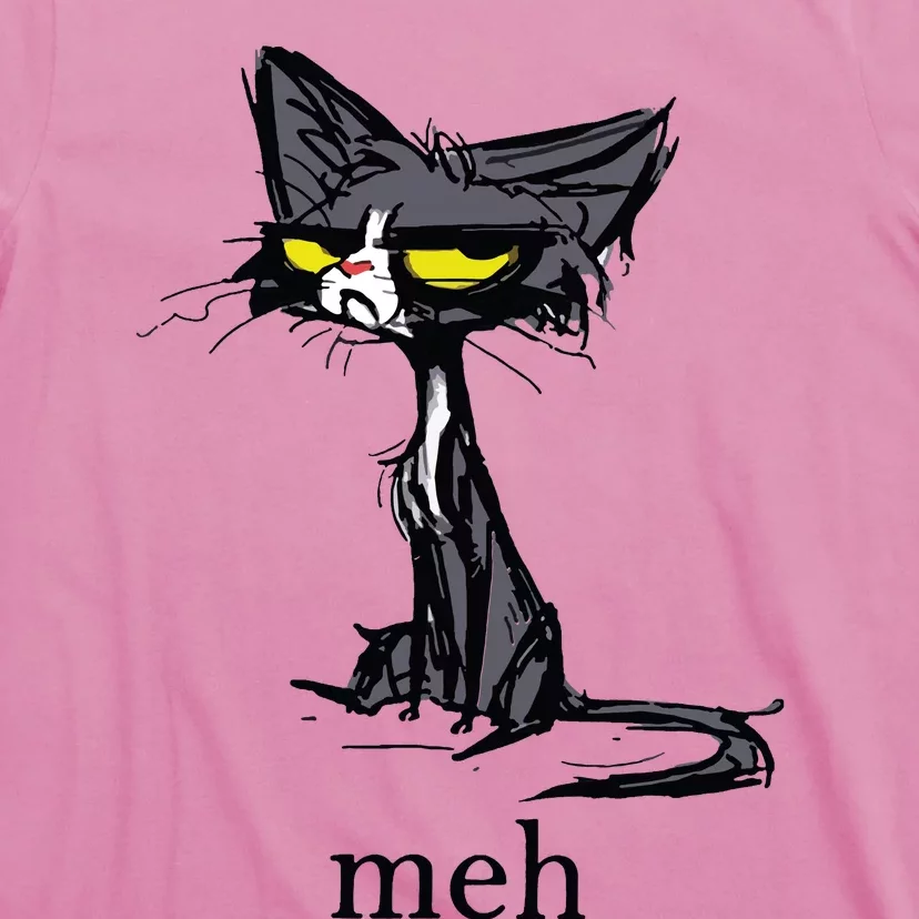 Funny Meh Cat Gift For Cat Lovers T-Shirt