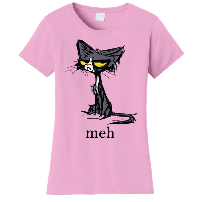 Funny Meh Cat Gift For Cat Lovers Women's T-Shirt