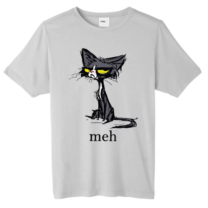 Funny Meh Cat Gift For Cat Lovers ChromaSoft Performance T-Shirt