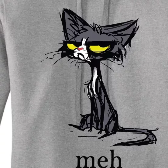 Funny Meh Cat Gift For Cat Lovers Women's Pullover Hoodie