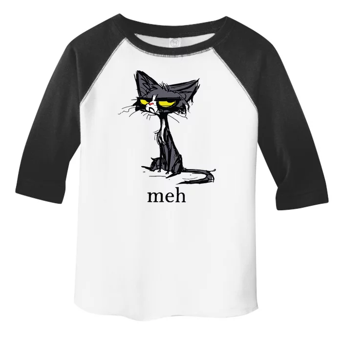 Funny Meh Cat Gift For Cat Lovers Toddler Fine Jersey T-Shirt