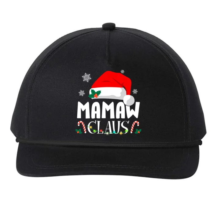 Funny Mamaw Claus Matching Christmas Pajamas Xmas Family Gift Snapback Five-Panel Rope Hat